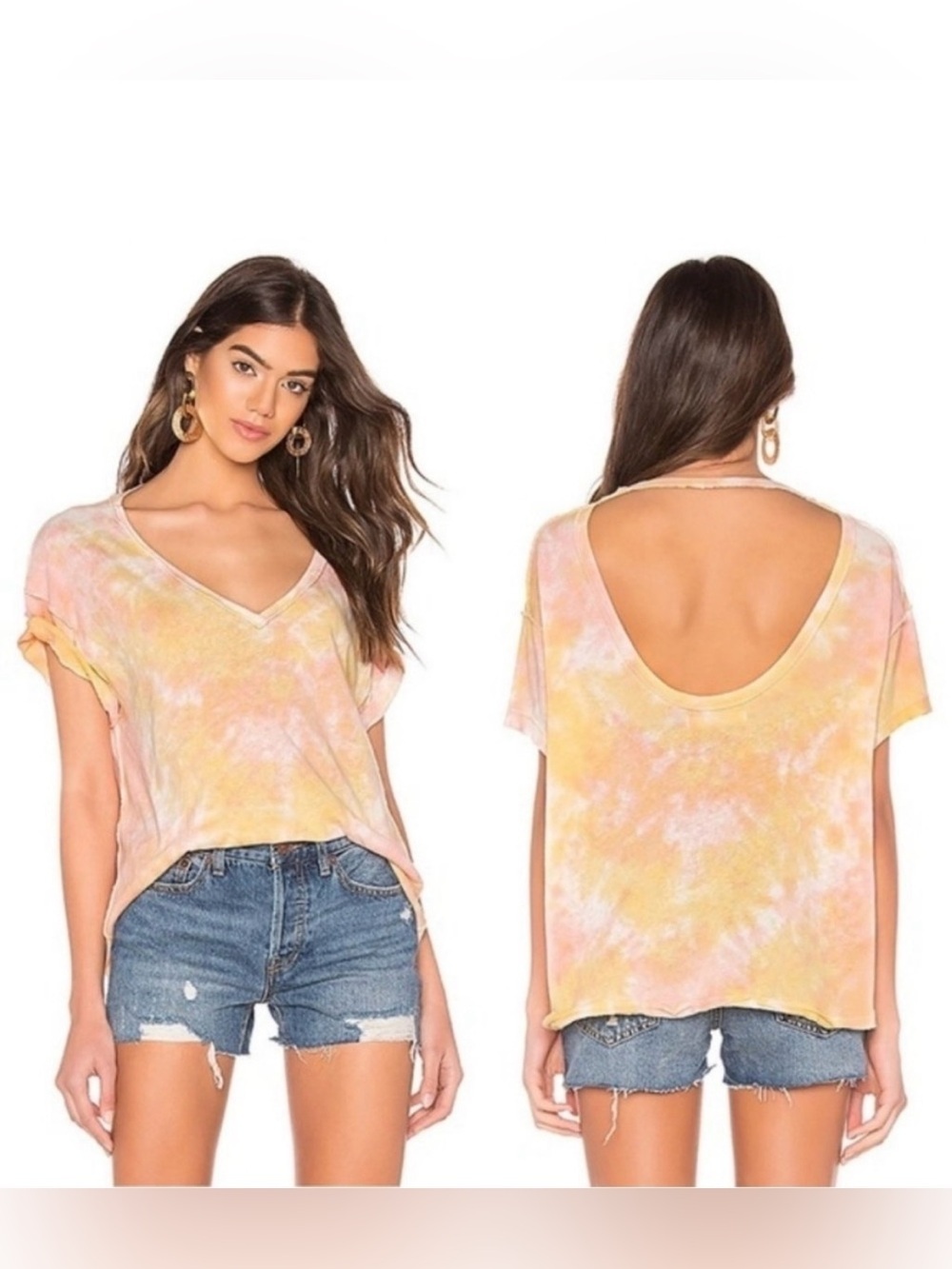 NWT FREE PEOPLE All Mine Tie Dye Berry Combo Top M